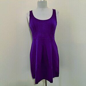 LOFT Women Mini Empire Waist Dress Purple Color Size 6 Sleeveless